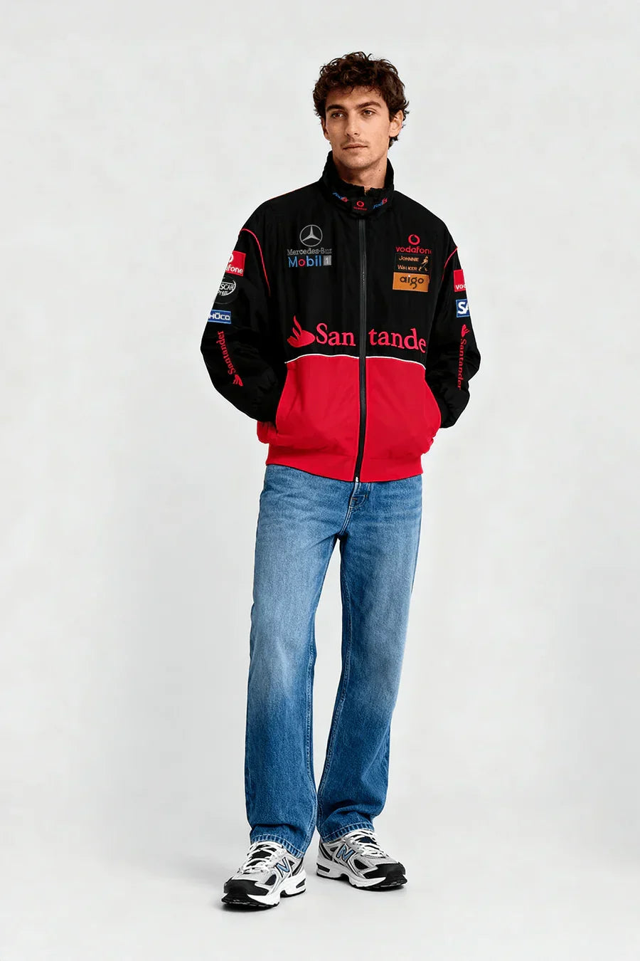 Giacca racing McLaren x Mercedes-Benz vintage – Edizione rossa – Unisex – Retro