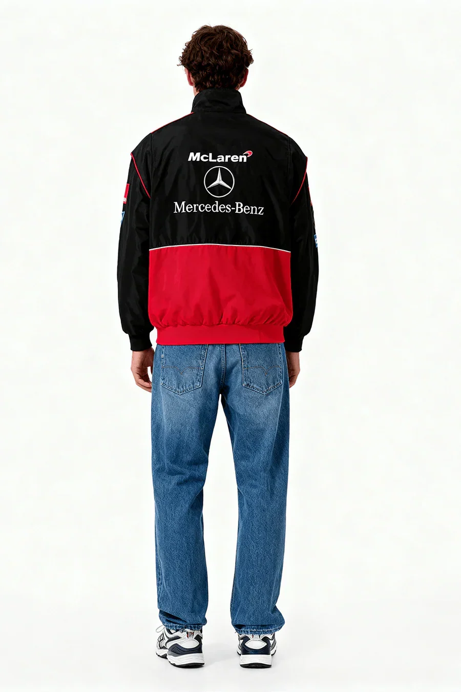 Giacca racing McLaren x Mercedes-Benz vintage – Edizione rossa – Unisex – Retro