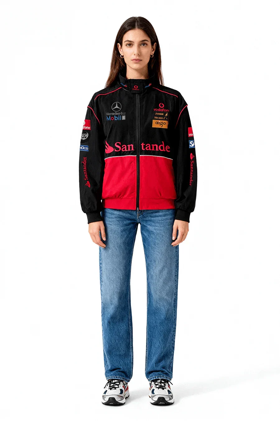 Giacca racing McLaren x Mercedes-Benz vintage – Edizione rossa – Unisex – Retro