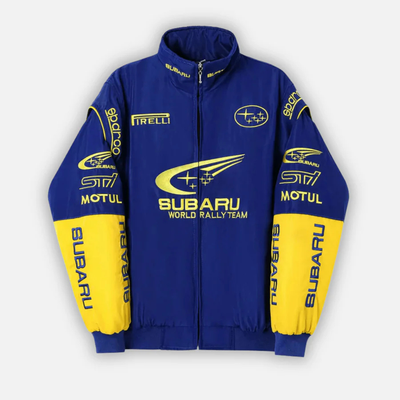 Giacca racing Subaru Rally vintage – Edizione blu – Unisex – Retro