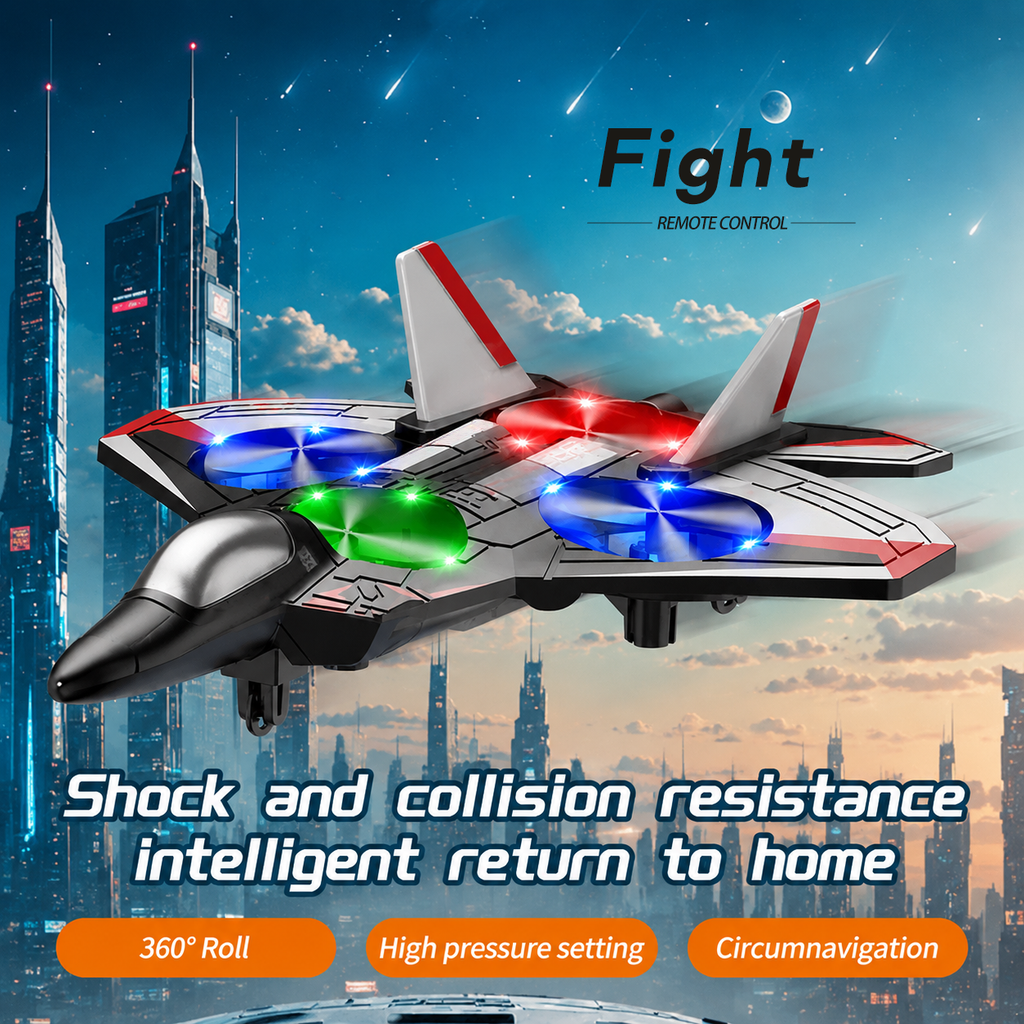 Giocattolo volante radiocomandato | Loop 360° e luci LED | Resistente agli urti | JetGlow