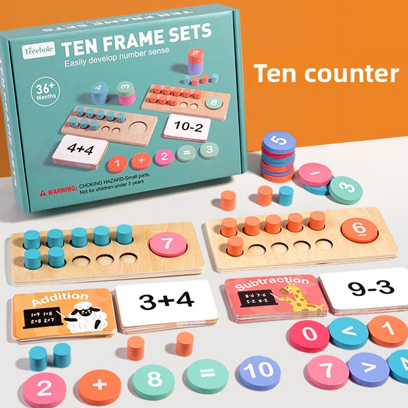 Giochi di conteggio per bambini – Matematica in legno e pratica motoria fine