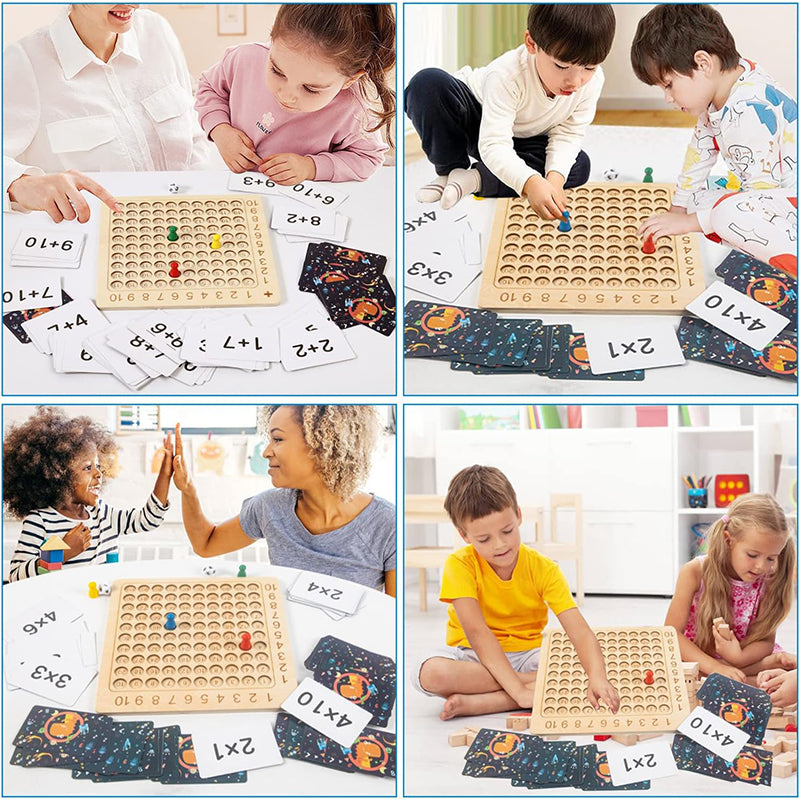 Gioco da tavolo moltiplicazioni e addizioni