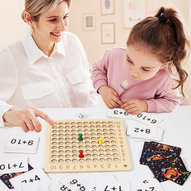 Gioco da tavolo moltiplicazioni e addizioni
