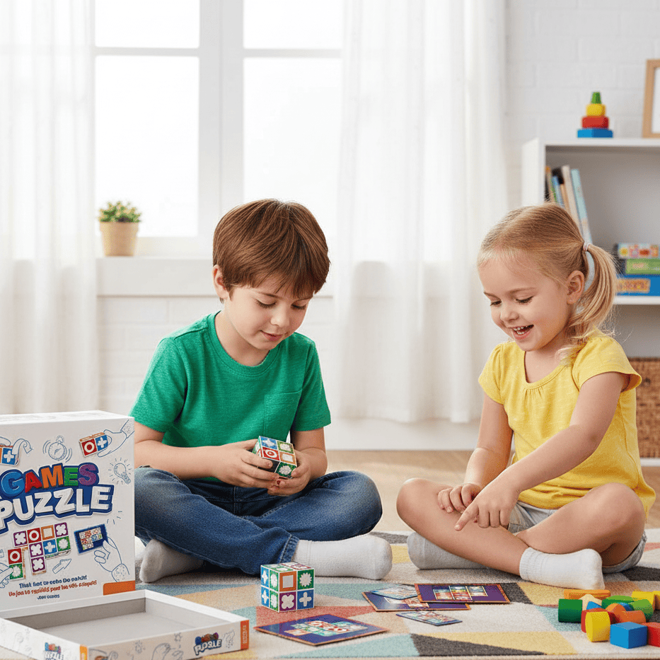 Gioco di costruzioni con blocchi colorati per bambini