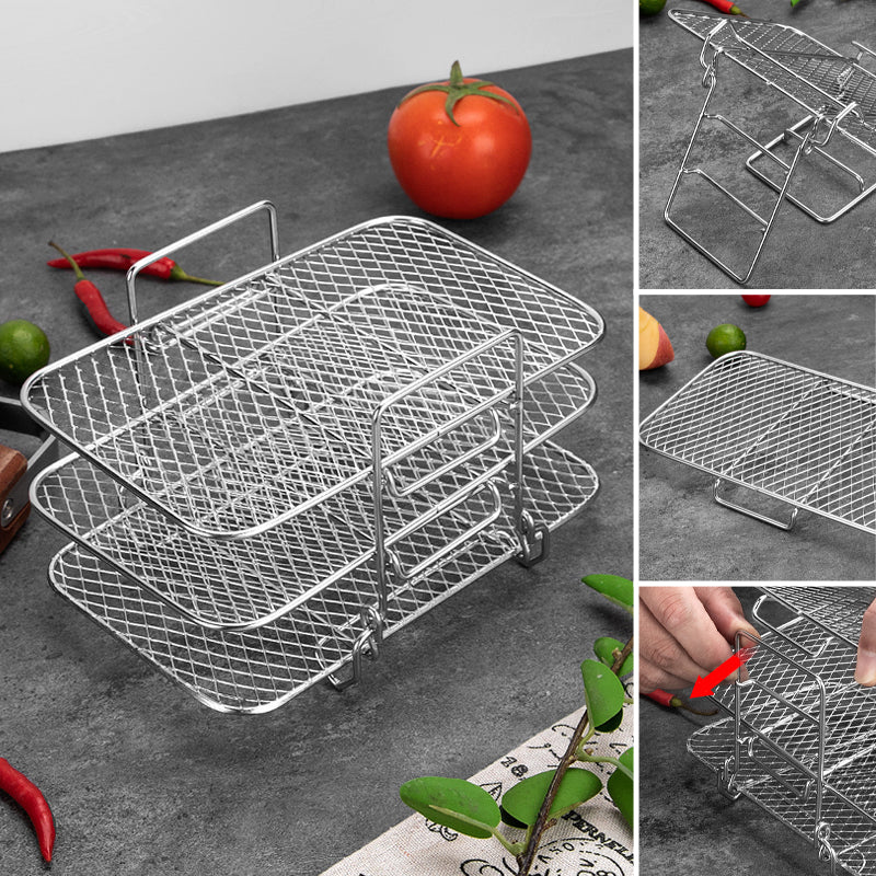 Griglia disidratatore multilivello in acciaio inox per friggitrice ad aria