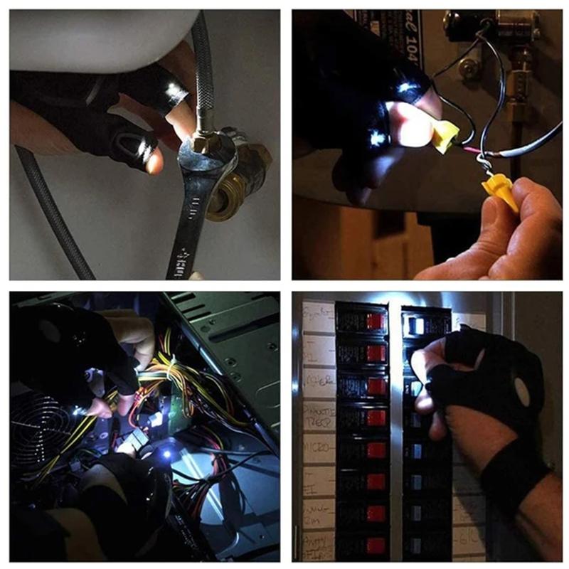Guanti LED con illuminazione impermeabile