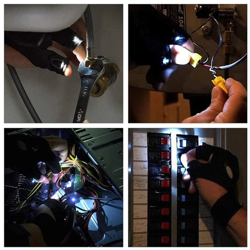 Guanti LED con luci impermeabili per lavoro e pesca