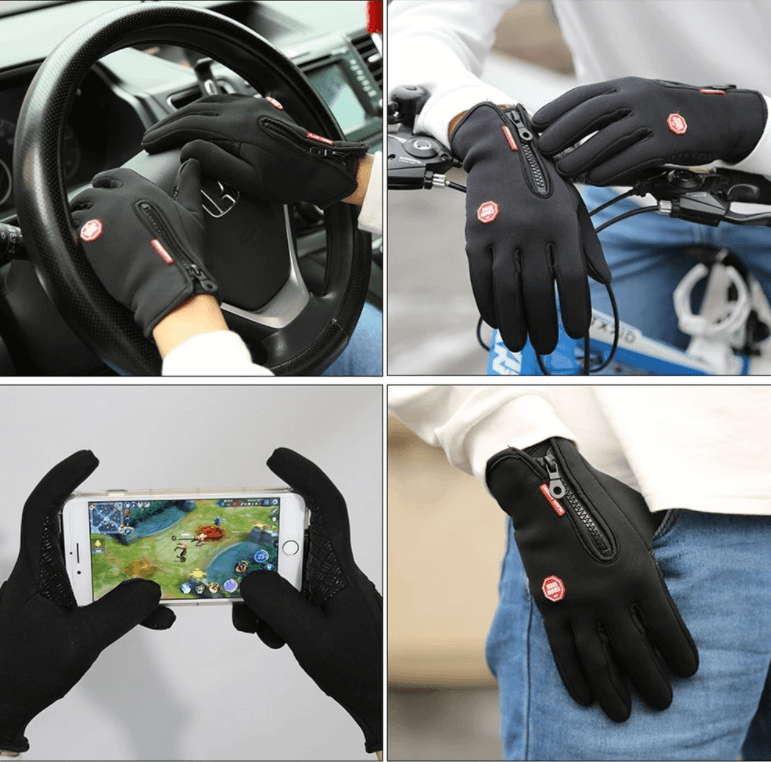 Guanti termici impermeabili antivento con polpastrelli touchscreen