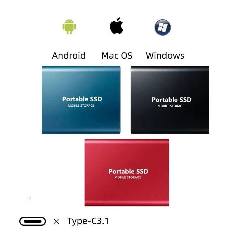 Hard disk esterno da 100 GB con connessione ultra-veloce USB-C e USB 3.1