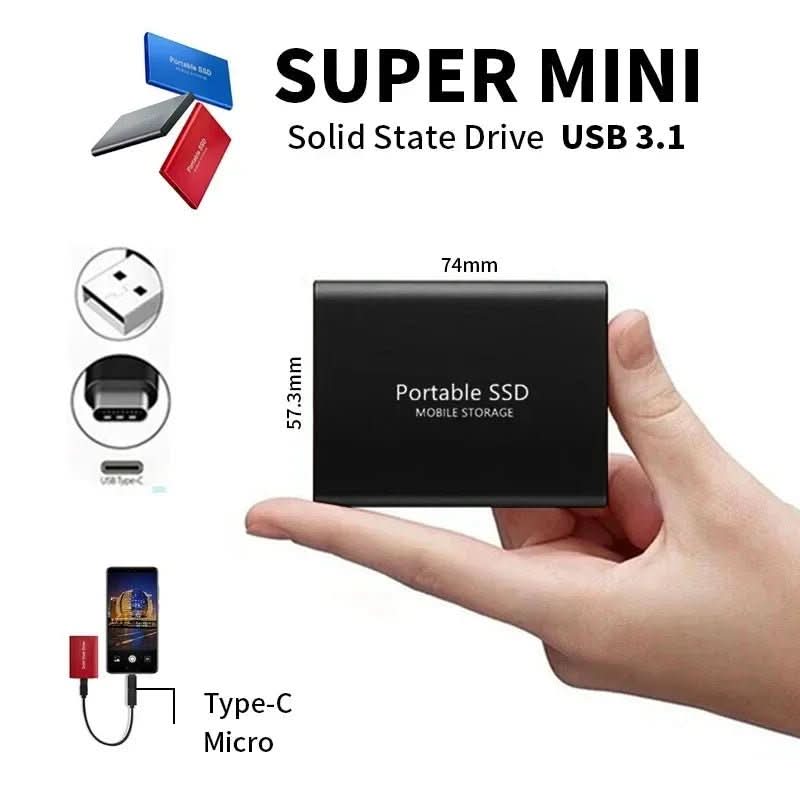 Hard disk esterno da 100 GB con connessione ultra-veloce USB-C e USB 3.1