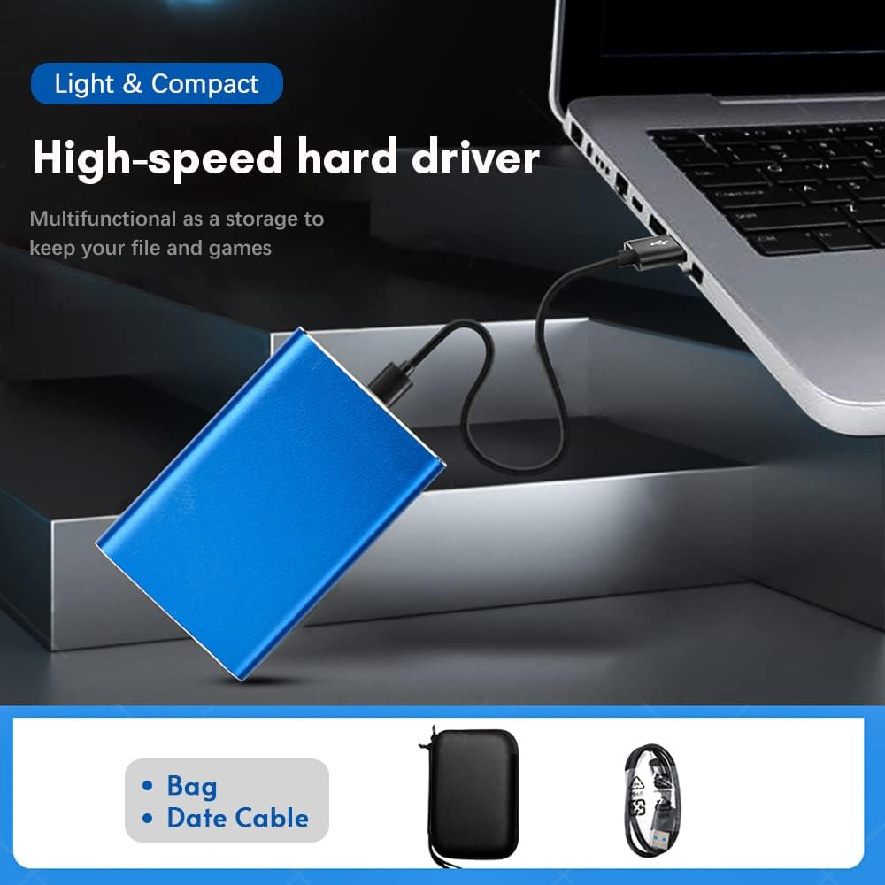 Hard disk esterno portatile 1TB USB 3.0 con custodia in metallo e trasferimento ad alta velocità