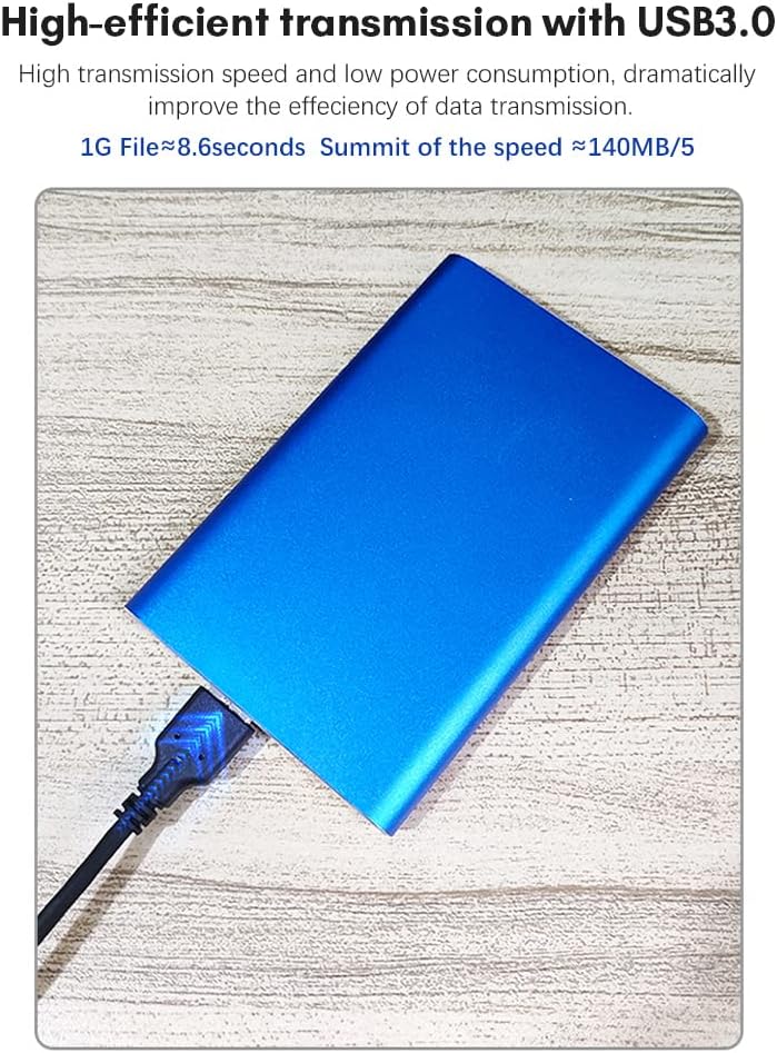 Hard disk esterno portatile 1TB USB 3.0 con custodia in metallo e trasferimento ad alta velocità