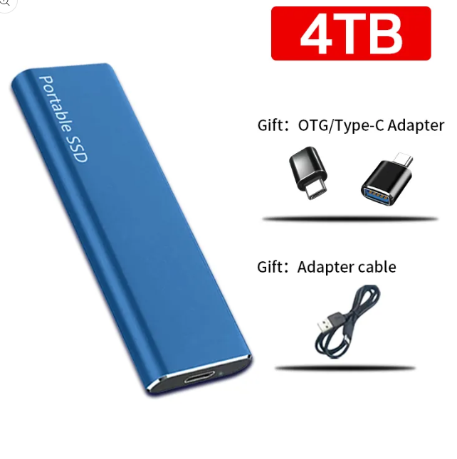Hard disk esterno portatile USB-C da 4 TB per PC e Mac