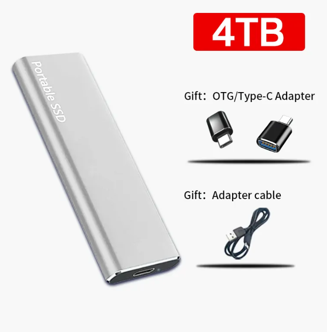 Hard disk esterno portatile USB-C da 4 TB per PC e Mac