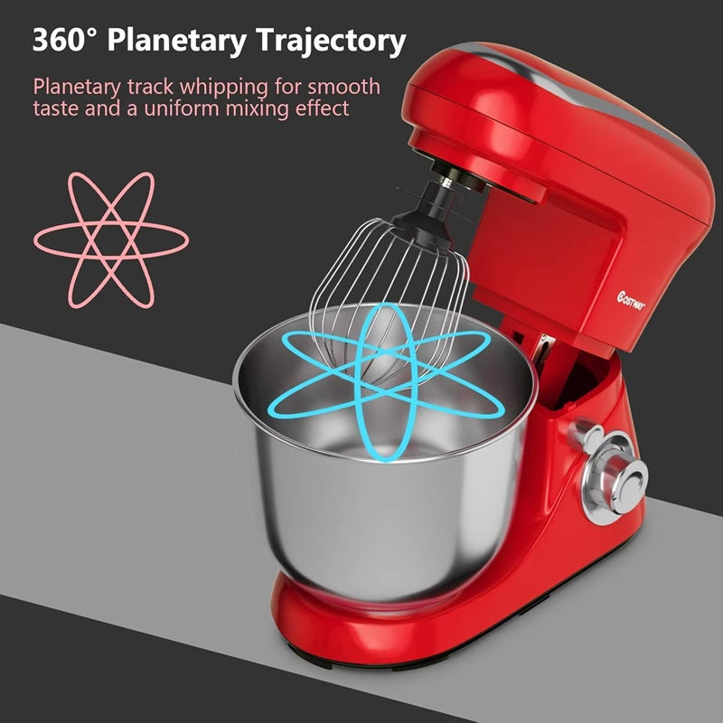 Impastatrice planetaria potente 6 velocità con ciotola inox da 5 litri e accessori versatili
