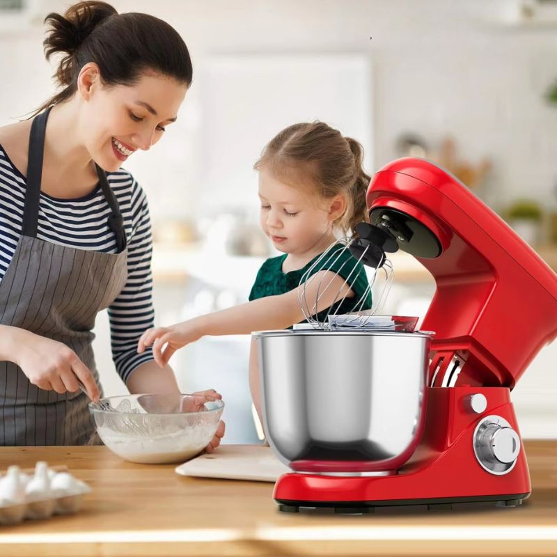 Impastatrice planetaria potente 6 velocità con ciotola inox da 5 litri e accessori versatili