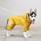 Impermeabile per cani con cappuccio e strisce riflettenti regolabile