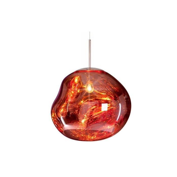 Jessamy | Lampada a sospensione globo in acrilico effetto fuso con finitura specchiata per sala da pranzo e cucina
