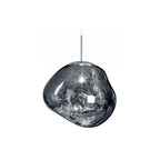 Jessamy | Lampada a sospensione globo in acrilico effetto fuso con finitura specchiata per sala da pranzo e cucina