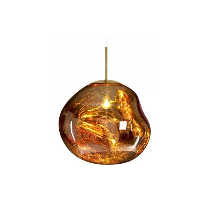 Jessamy | Lampada a sospensione globo in acrilico effetto fuso con finitura specchiata per sala da pranzo e cucina