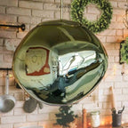 Jessamy | Lampada a sospensione globo in acrilico effetto fuso con finitura specchiata per sala da pranzo e cucina