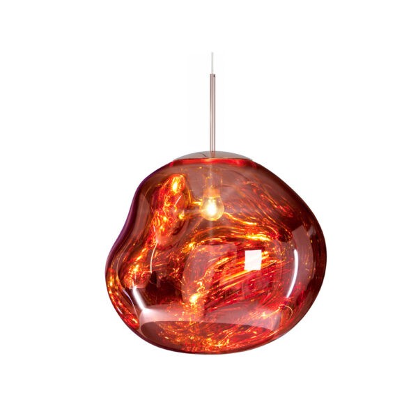 Jessamy | Lampada a sospensione globo in acrilico effetto fuso con finitura specchiata per sala da pranzo e cucina