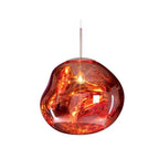 Jessamy | Lampada a sospensione globo in acrilico effetto fuso con finitura specchiata per sala da pranzo e cucina