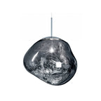 Jessamy | Lampada a sospensione globo in acrilico effetto fuso con finitura specchiata per sala da pranzo e cucina