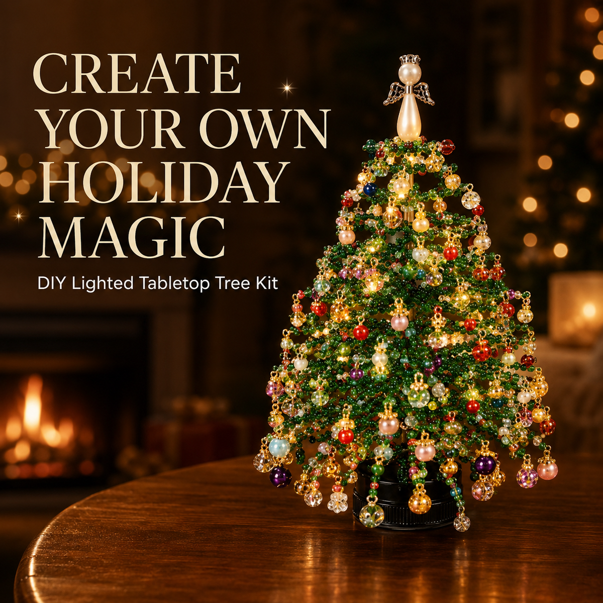 Kit albero decorativo da tavolo fai da te con luci