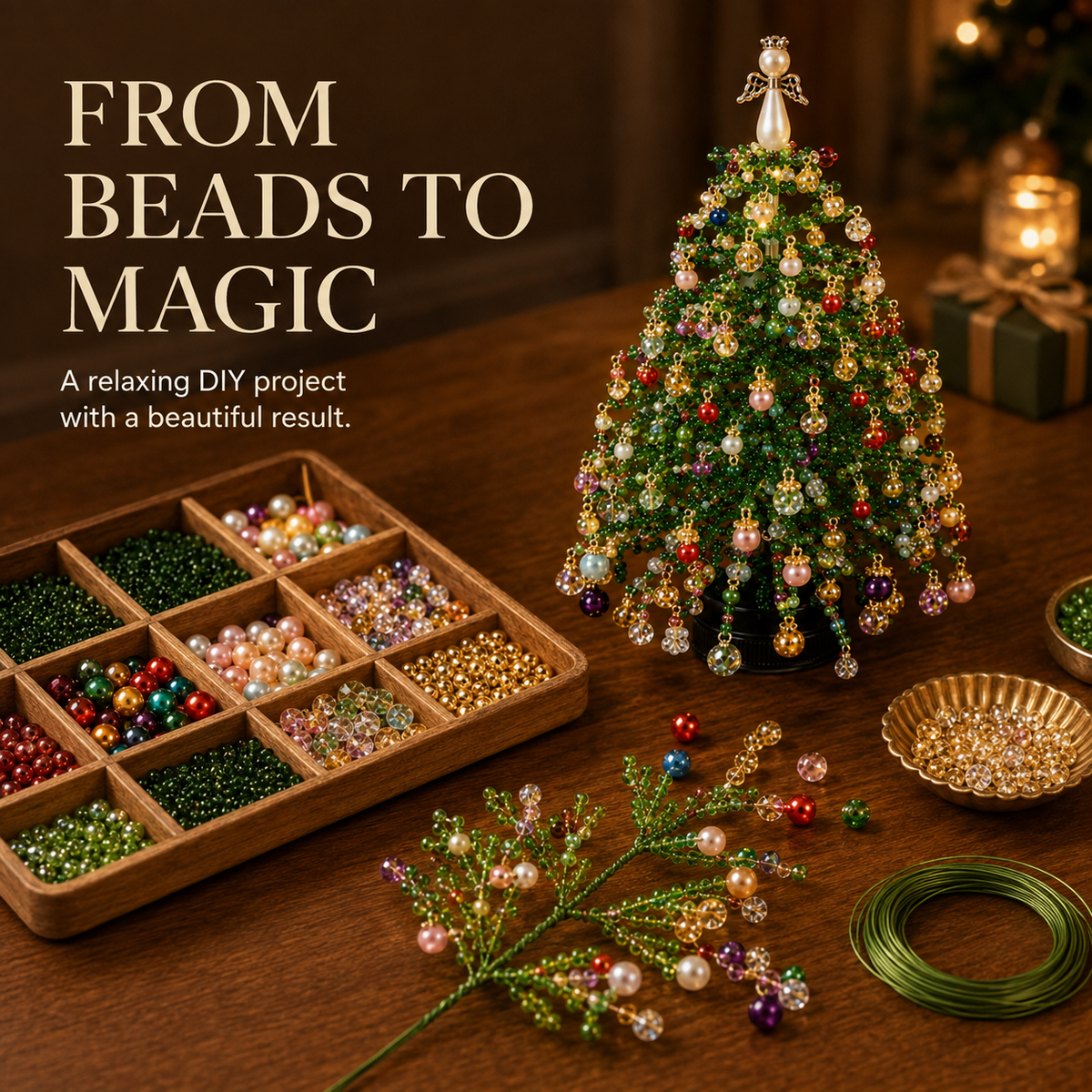 Kit albero decorativo da tavolo fai da te con luci
