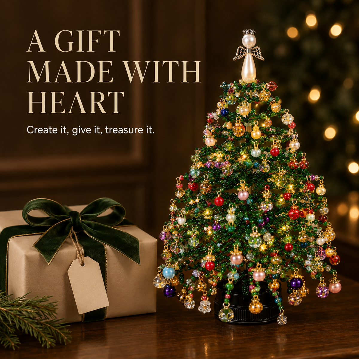 Kit albero decorativo da tavolo fai da te con luci
