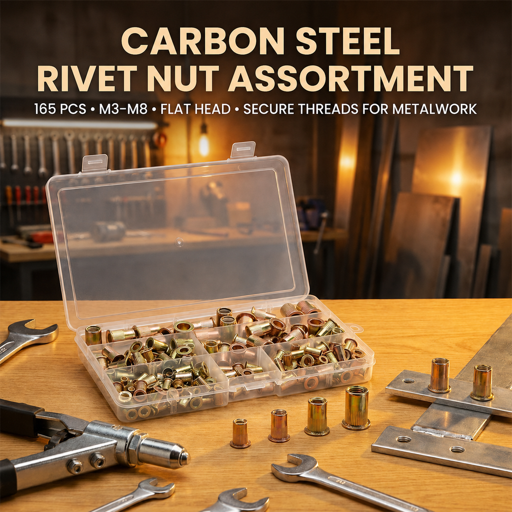 Kit di inserti filettati a rivetto in acciaio al carbonio Falivelli