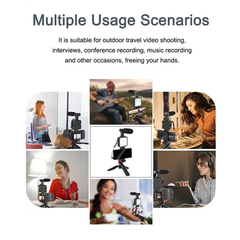 Kit faretto LED con microfono per smartphone