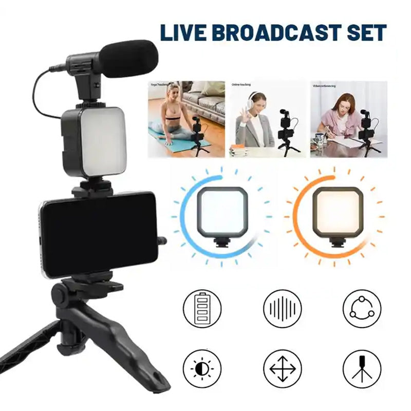 Kit faretto LED con microfono per smartphone