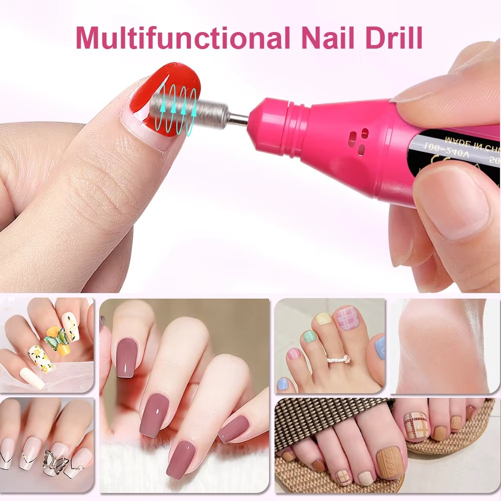 Kit fresa elettrica per unghie 6 in 1 con strumenti portatili per manicure e lucidatura