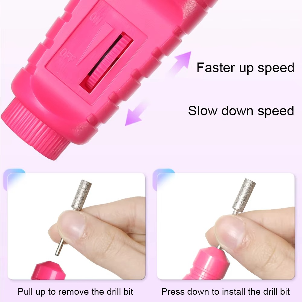 Kit fresa elettrica per unghie 6 in 1 con strumenti portatili per manicure e lucidatura