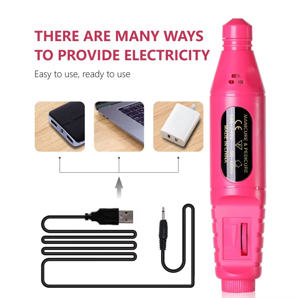 Kit fresa elettrica per unghie 6 in 1 con strumenti portatili per manicure e lucidatura