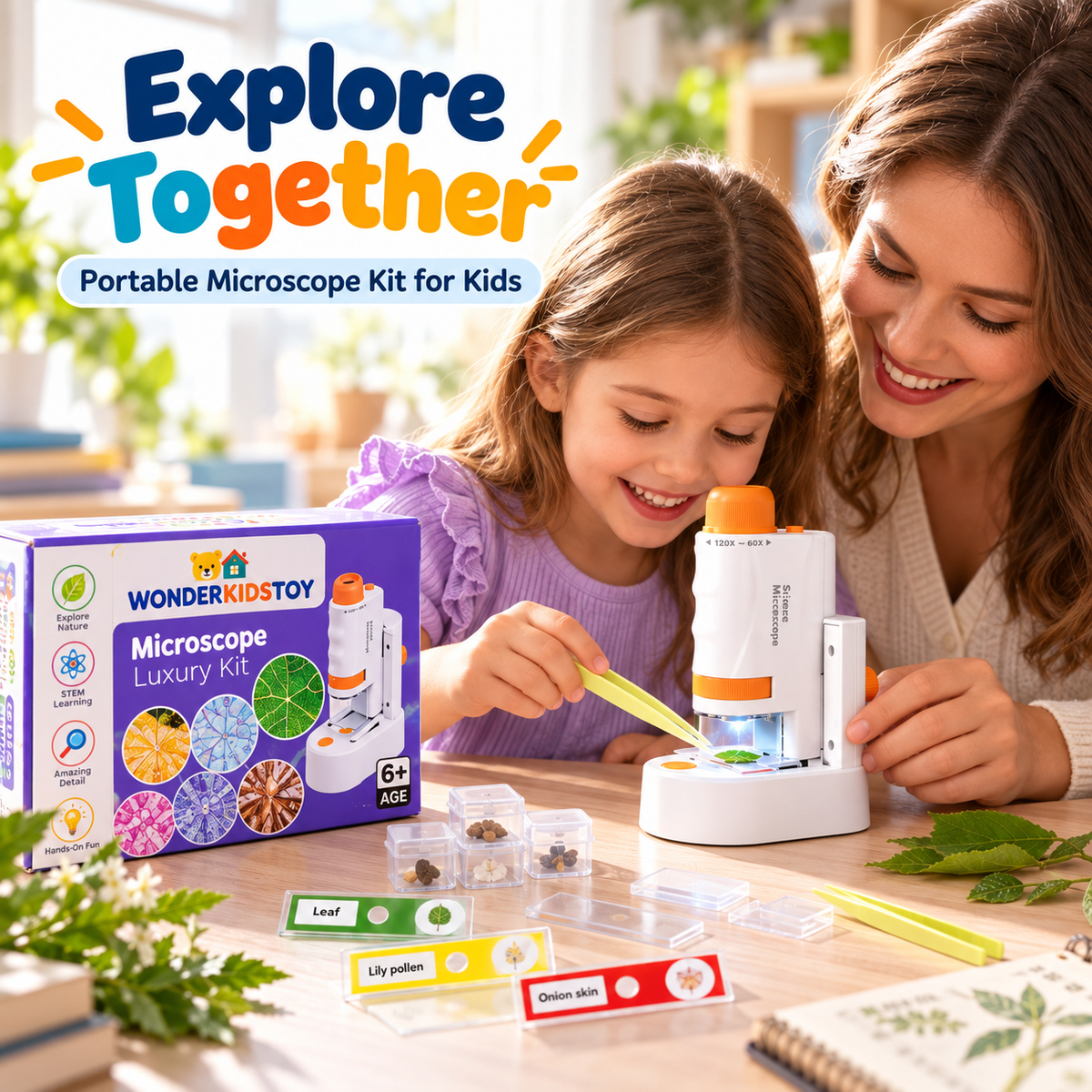Kit microscopio portatile per bambini – scienza pratica ed entusiasmante a casa
