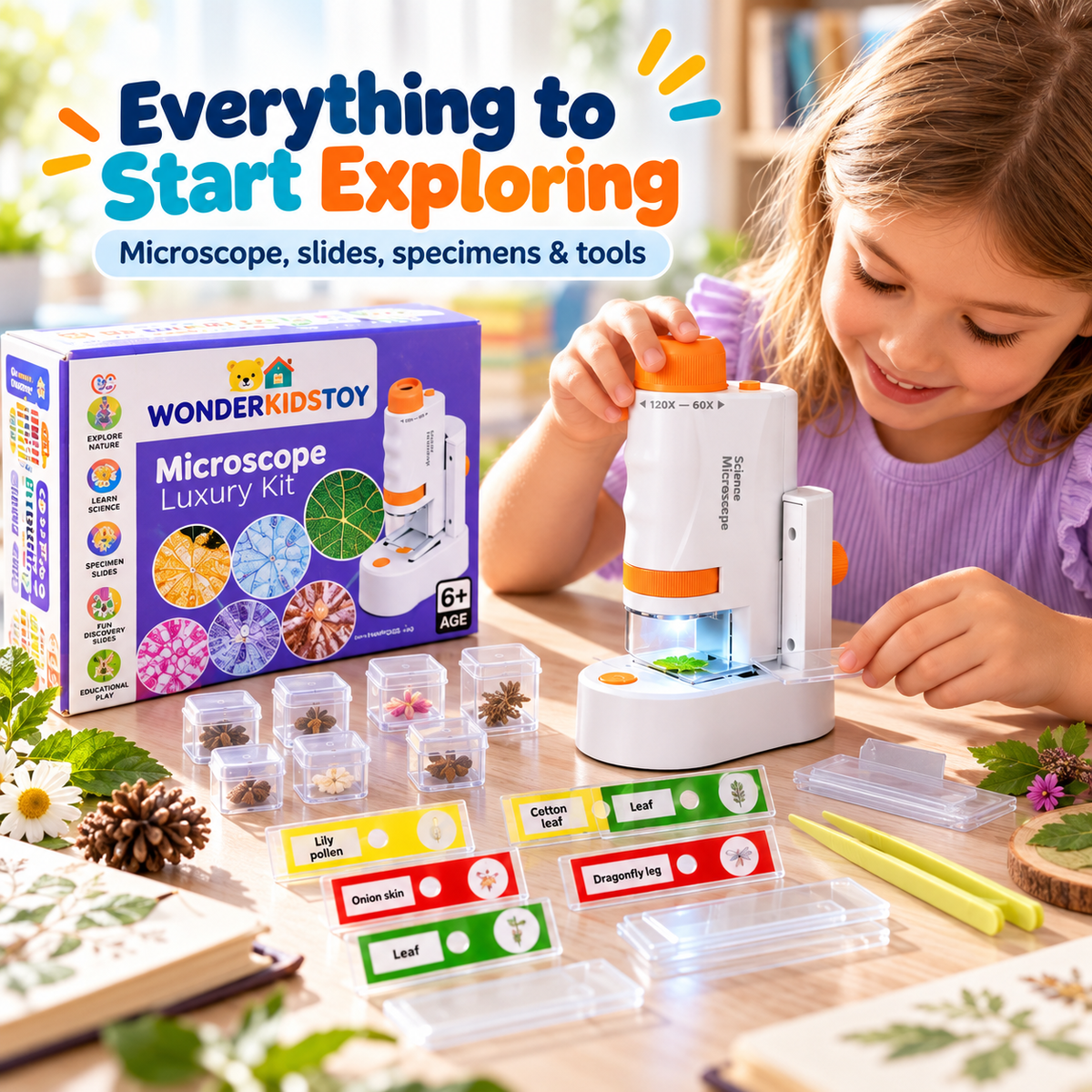 Kit microscopio portatile per bambini – scienza pratica ed entusiasmante a casa