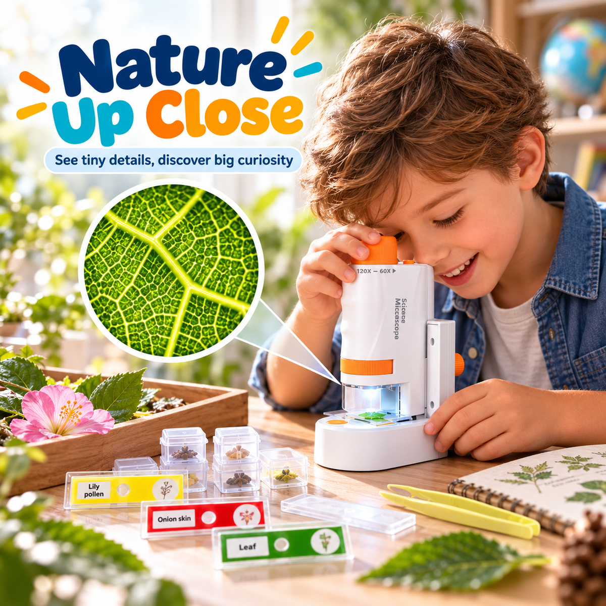 Kit microscopio portatile per bambini – scienza pratica ed entusiasmante a casa