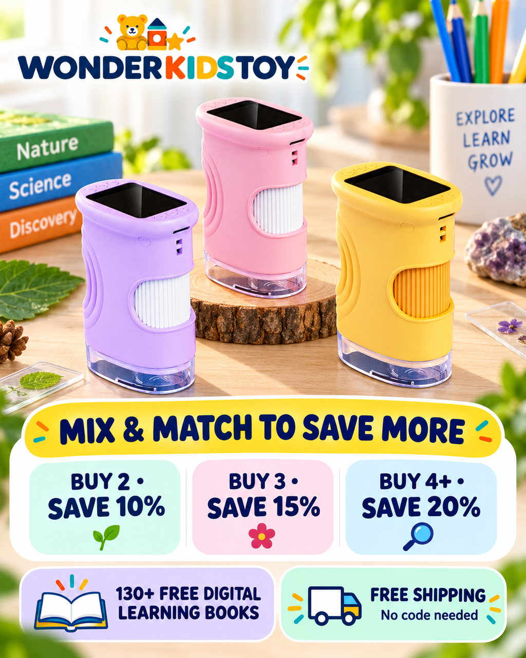 Kit microscopio portatile per bambini – scienza pratica ed entusiasmante a casa