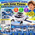 Kit robot solare per bambini – gioco STEM 6 in 1 e 7 in 1