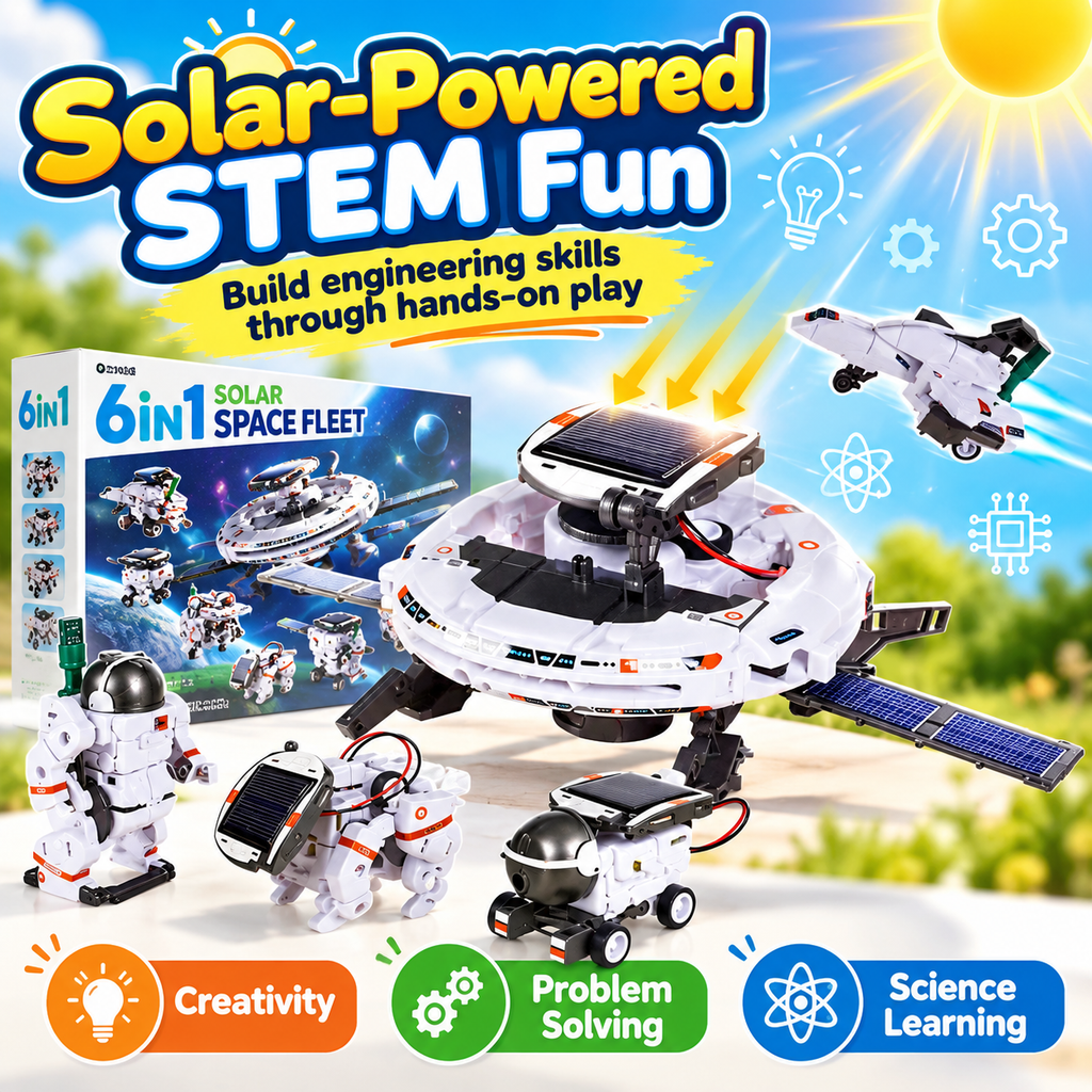 Kit robot solare per bambini – gioco STEM 6 in 1 e 7 in 1