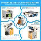 Kit robot solare STEM per bambini – gioco di costruzione fai da te 12 in 1 e 13 in 1