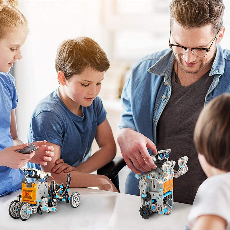 Kit robot solare STEM per bambini – gioco di costruzione fai da te 12 in 1 e 13 in 1