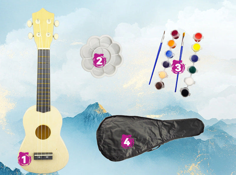Kit ukulele in legno da costruire e decorare