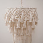 Lampada a sospensione decorativa in macramè
