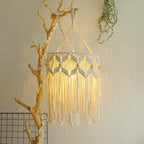 Lampada a sospensione decorativa in macramè