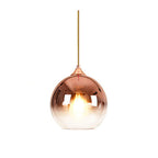 Lampada a sospensione in vetro finitura rame